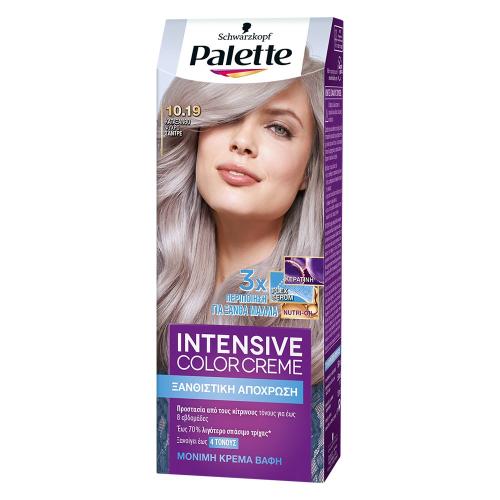 Schwarzkopf Palette Intensive Hair Color Creme Kit Μόνιμη Κρέμα Βαφή Μαλλιών για Έντονο Χρώμα Μεγάλης Διάρκειας & Περιποίηση 1 Τεμάχιο - 10.19 Κατάξανθο Ψυχρό Σαντρέ
